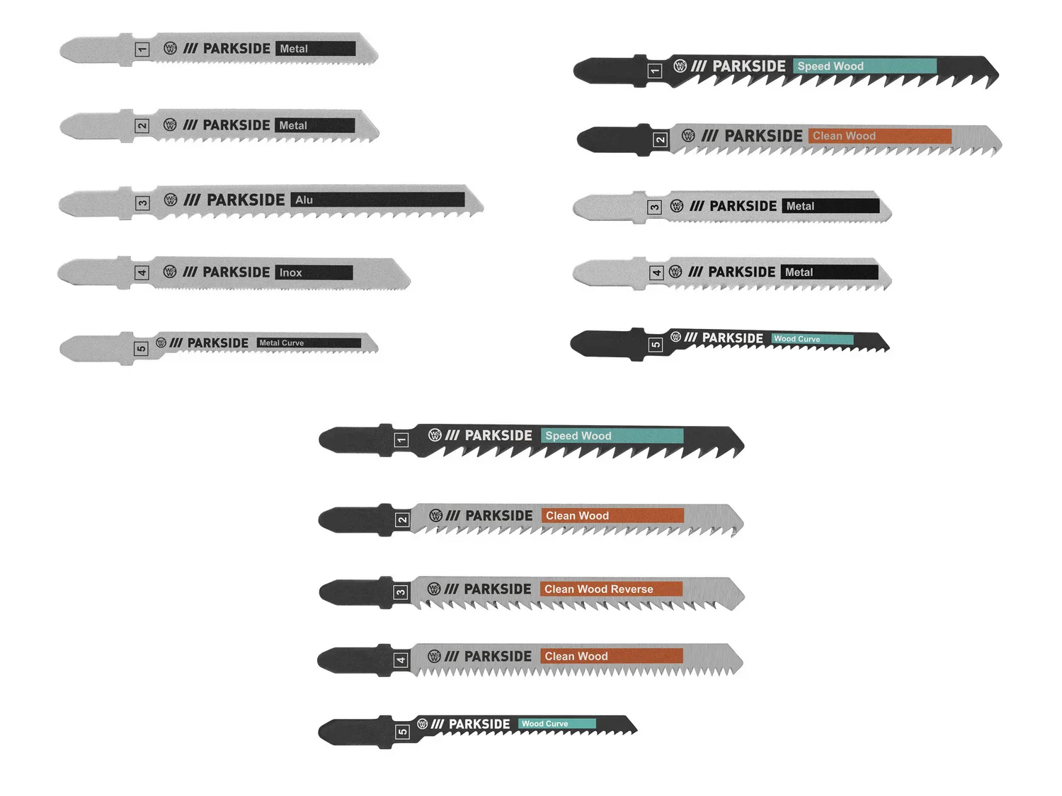 PARKSIDE Set de 5 lames de scie sauteuse PSTZ 3 A1