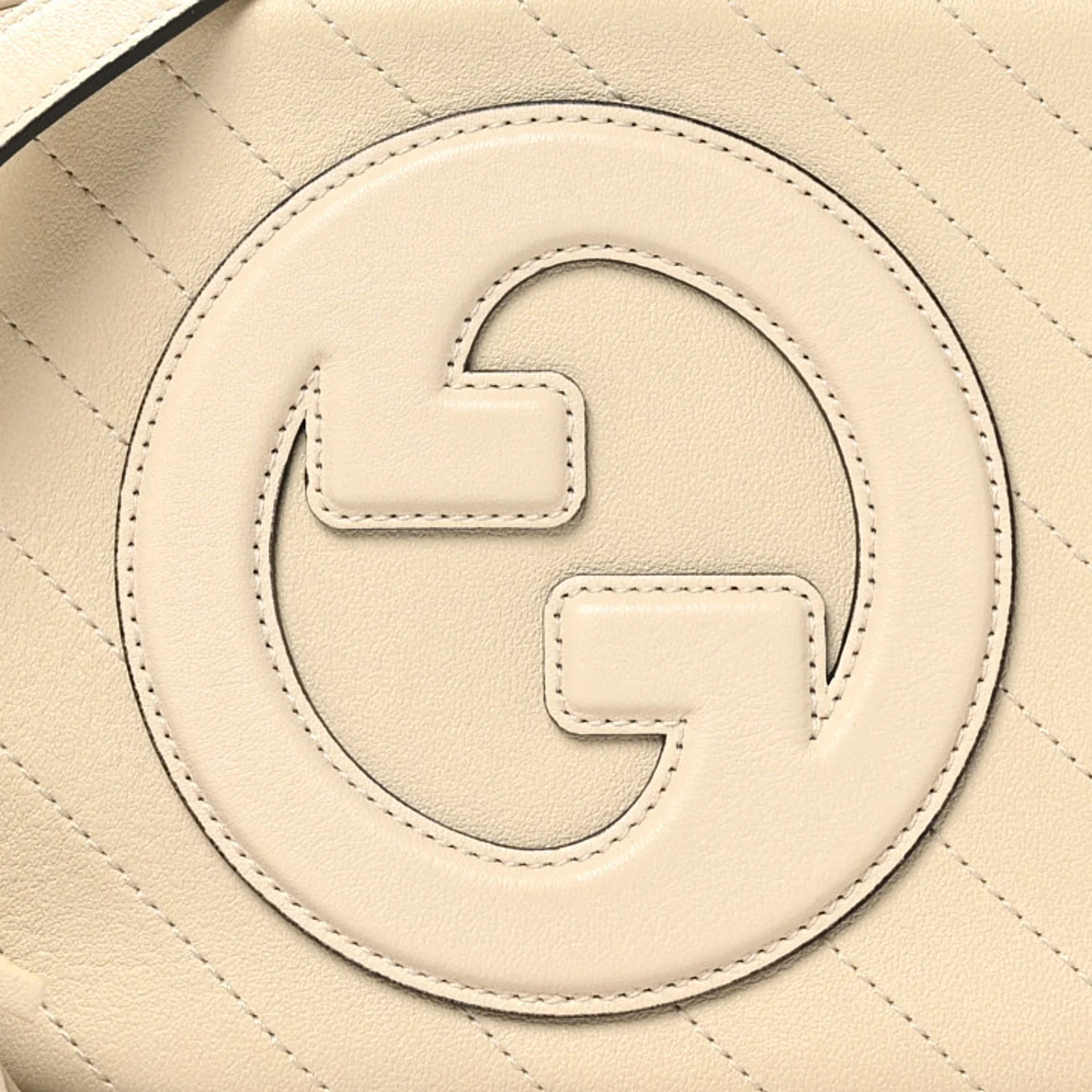 Sakai Be Green Calfskin Diagonal Stitched Small Blondie Shoulder Bag Mystic White