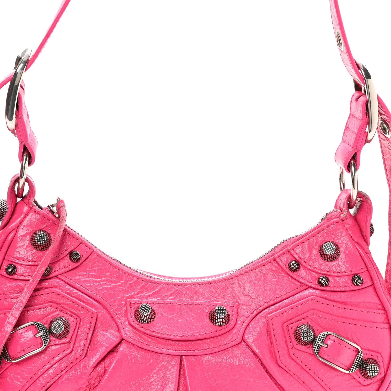 Agneau Arena Le Cagole Shoulder Bag XS Hot Pink