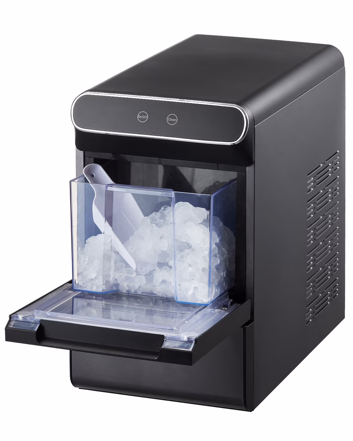KFFKFF Nugget Ice Maker Countertop Portable Countertop Ice Maker 37 lb/24H Self - Cleaning with Ice Scoop & Drip Tray