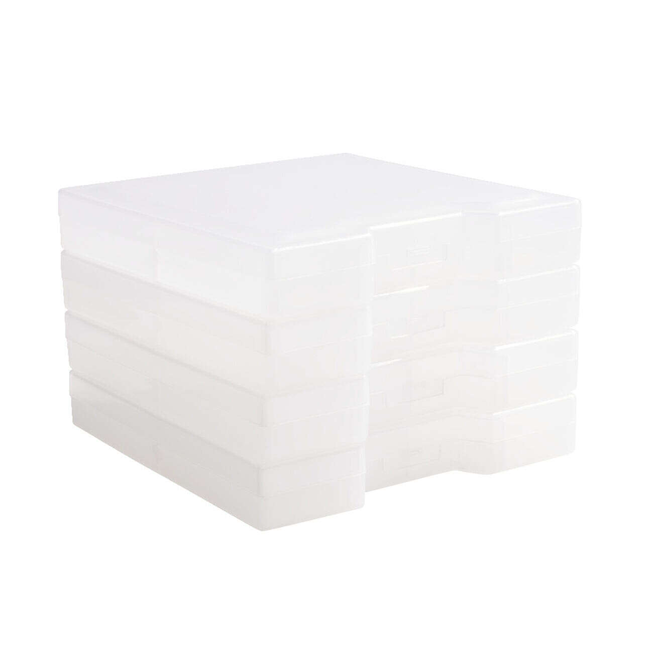 Boîte de rangement x4 plastique empilable 13x13xH9,5cm