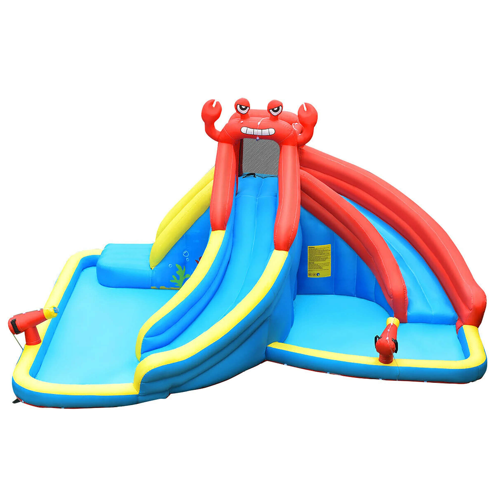 Costway Inflatable Water Slide Crab Dual Slide Bounce House Splash Pool with 950W Blower