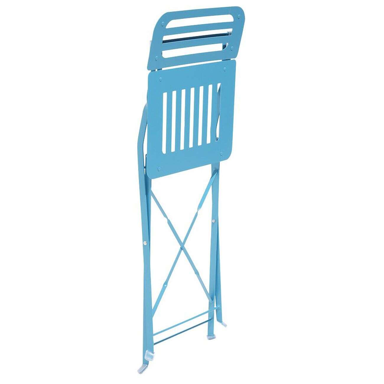 Chaise de jardin Rio pliante métal bleu 41x45xH82cm