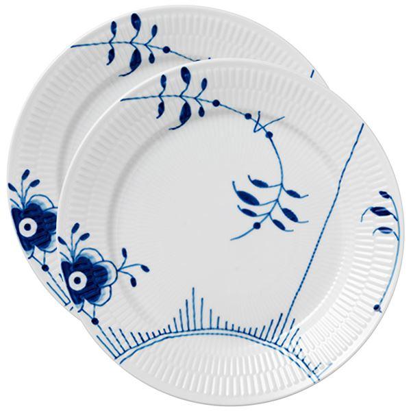 Blå Mega Riflet tallerken 27 cm 2 stk