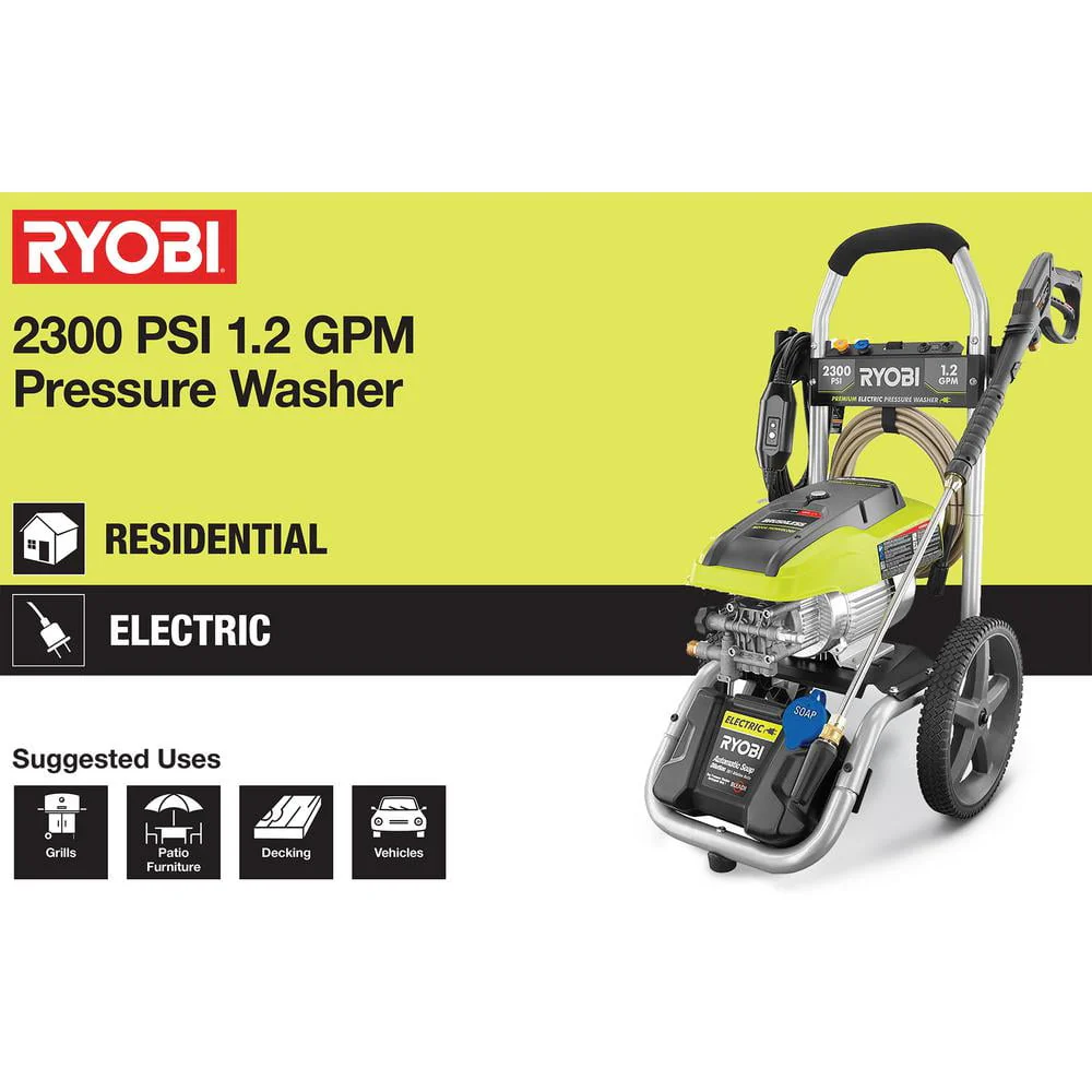 Ryobi 2300 PSI 1.2 GPM High Performance Electric Pressure Washer