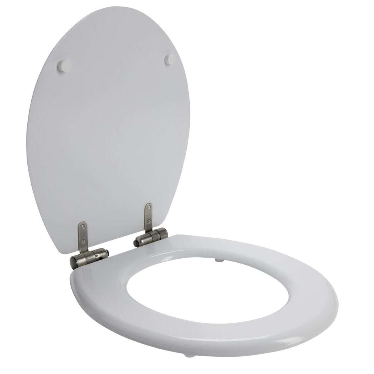 Abattant WC bois blanc motif granit déclipsable frein de chute taille universelle