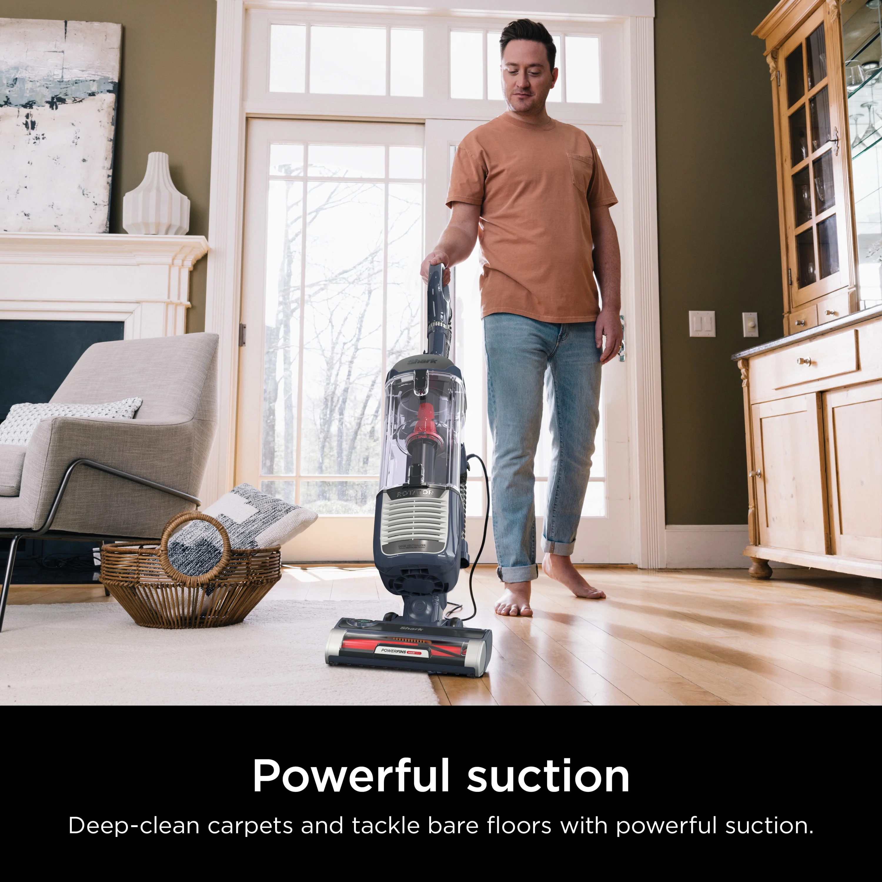 Upright Vacuum, Rotator Pet, Pet Friendly, Bagless, PowerFins HairPro Brushroll, HEPA Filter, Odor Neutralizer, Hard Floor and Carpet, Swivel Steering, ZU100, Chimera(Chimera) Image 2