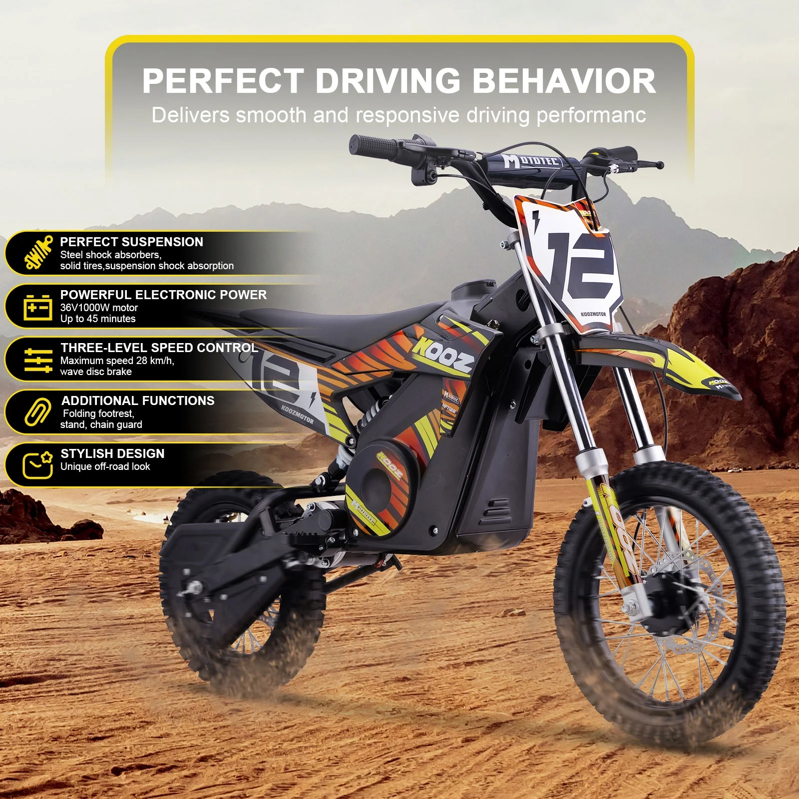 36v 1000w (HP112E) Electric Dirt Bike Blue(Blue) - Image 10