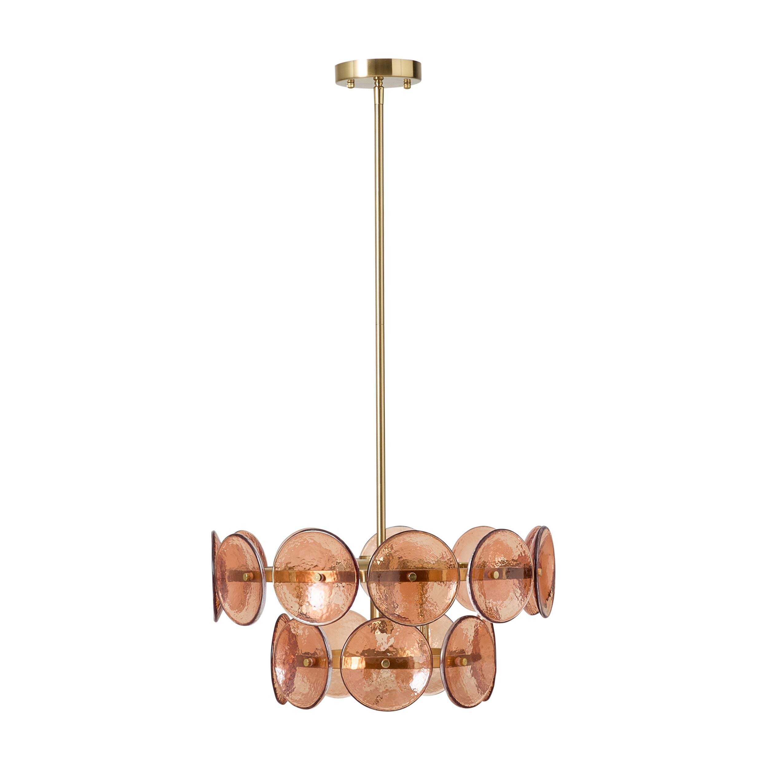Sonny 4 Light Glass Chandelier Amber 50cm Package