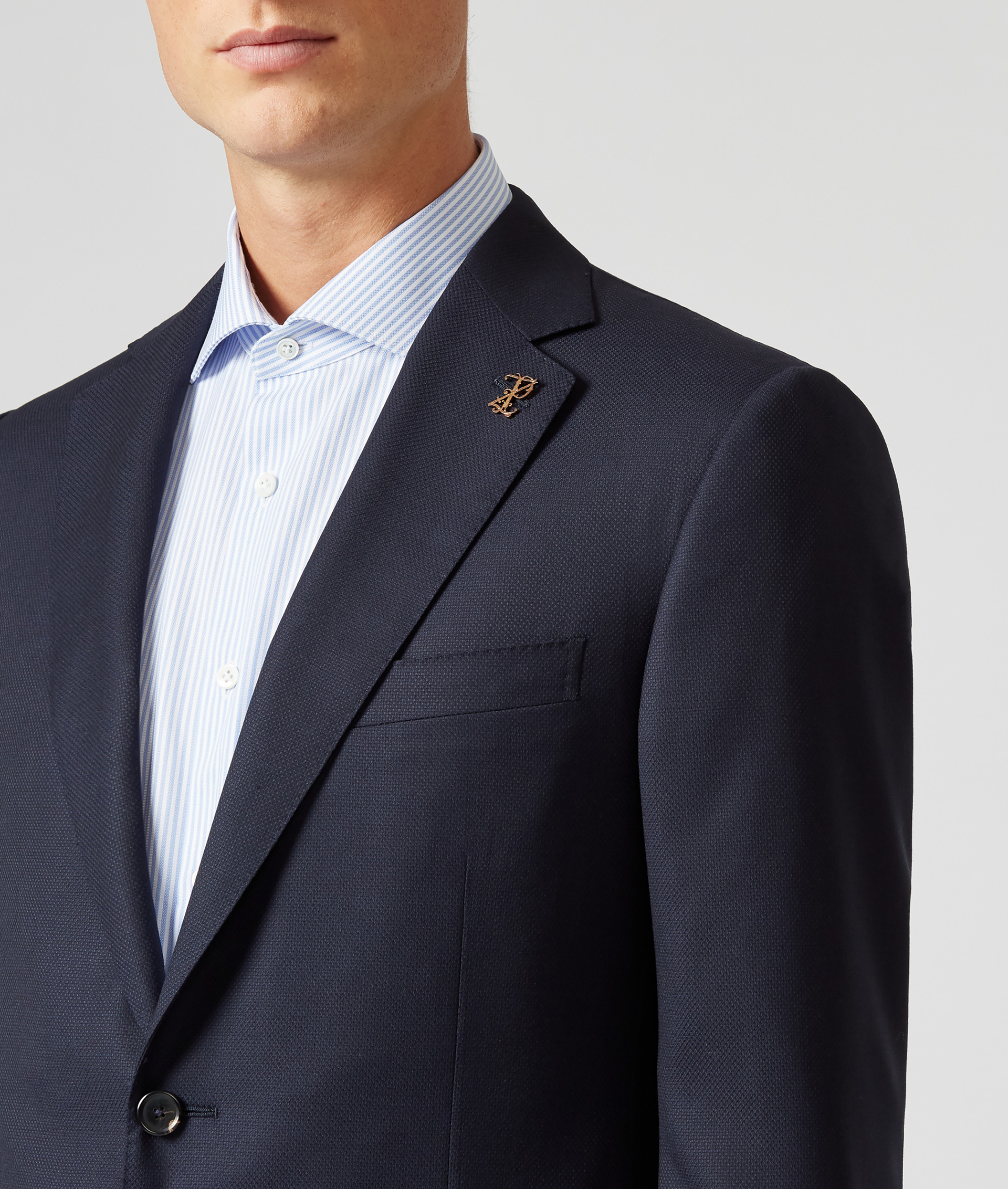VICENZA JACKET IN PURE WOOL REGULAR FIT NAVY BLUE