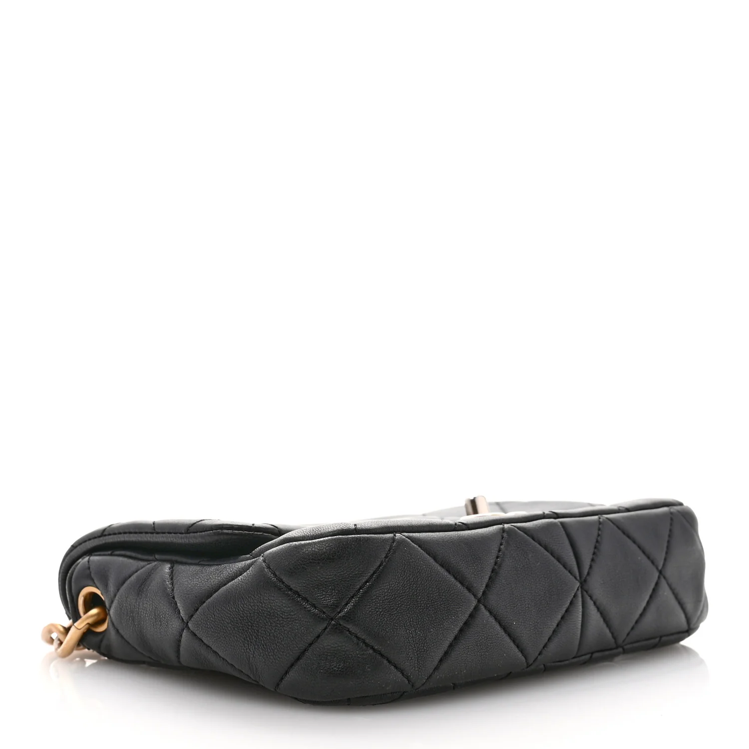 Lambskin Quilted Chain Flap Black