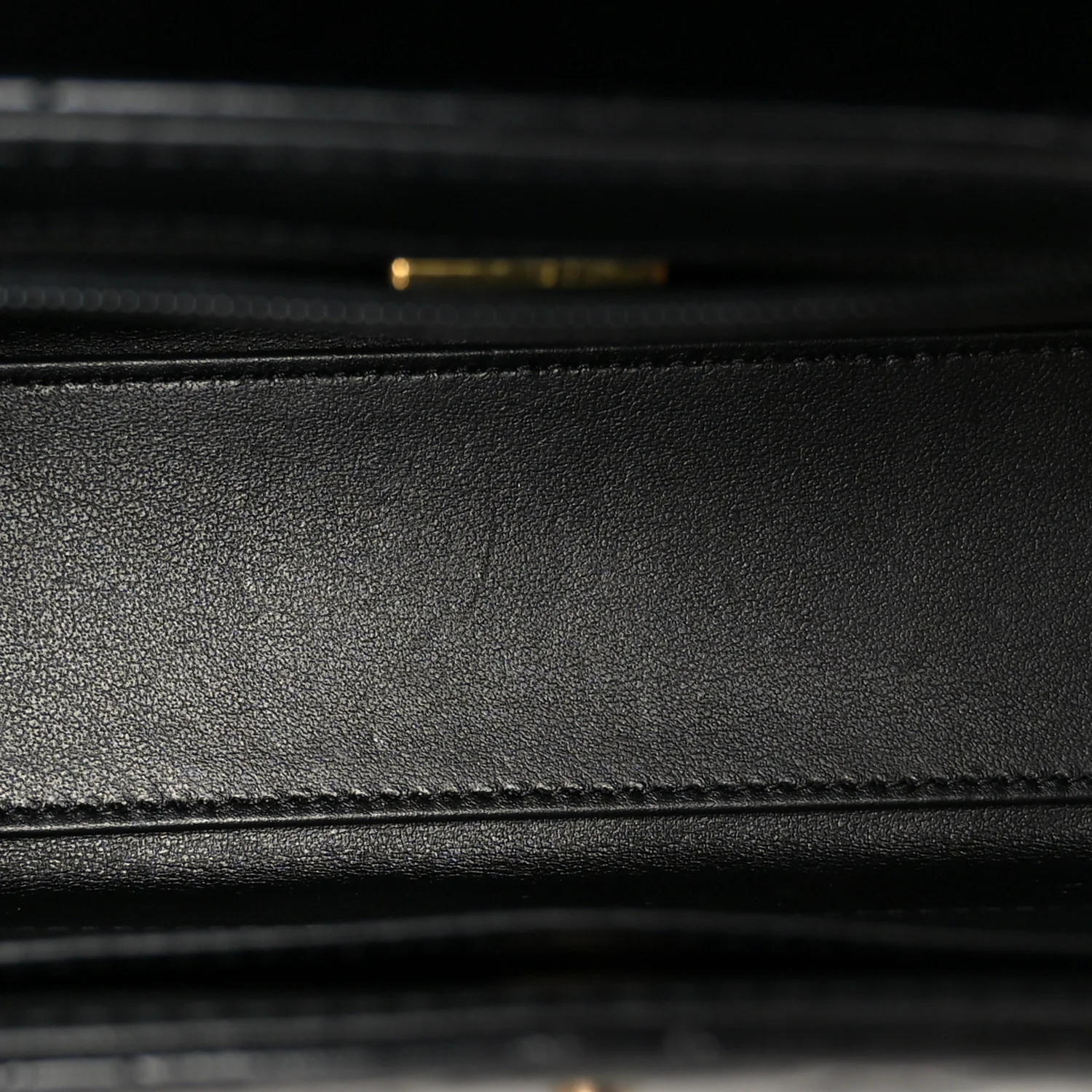 Shiny Aged Calfskin Quilted Nano Kelly Shopper Black