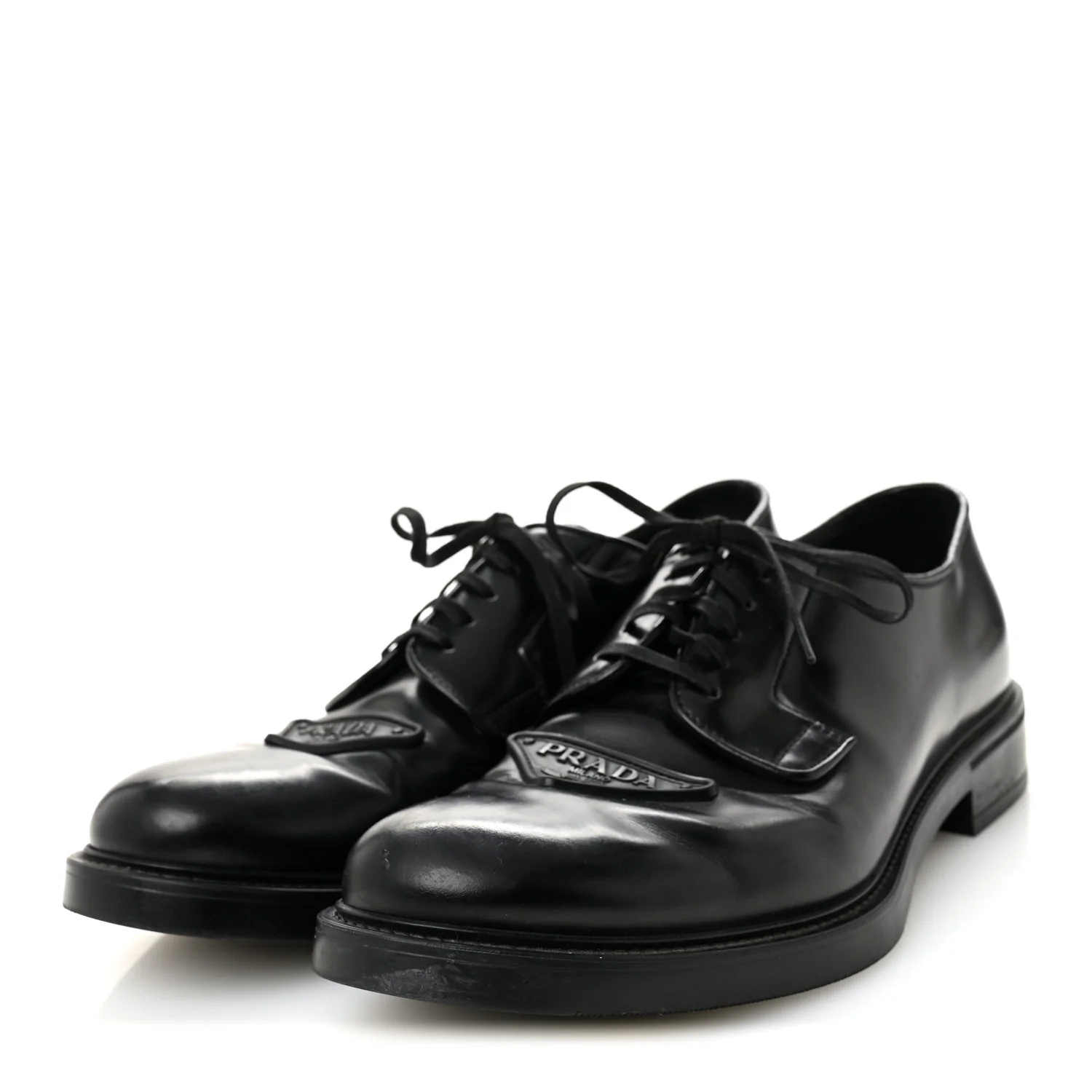 Spazzolato Triangle Mens Derby Loafers 8 Black