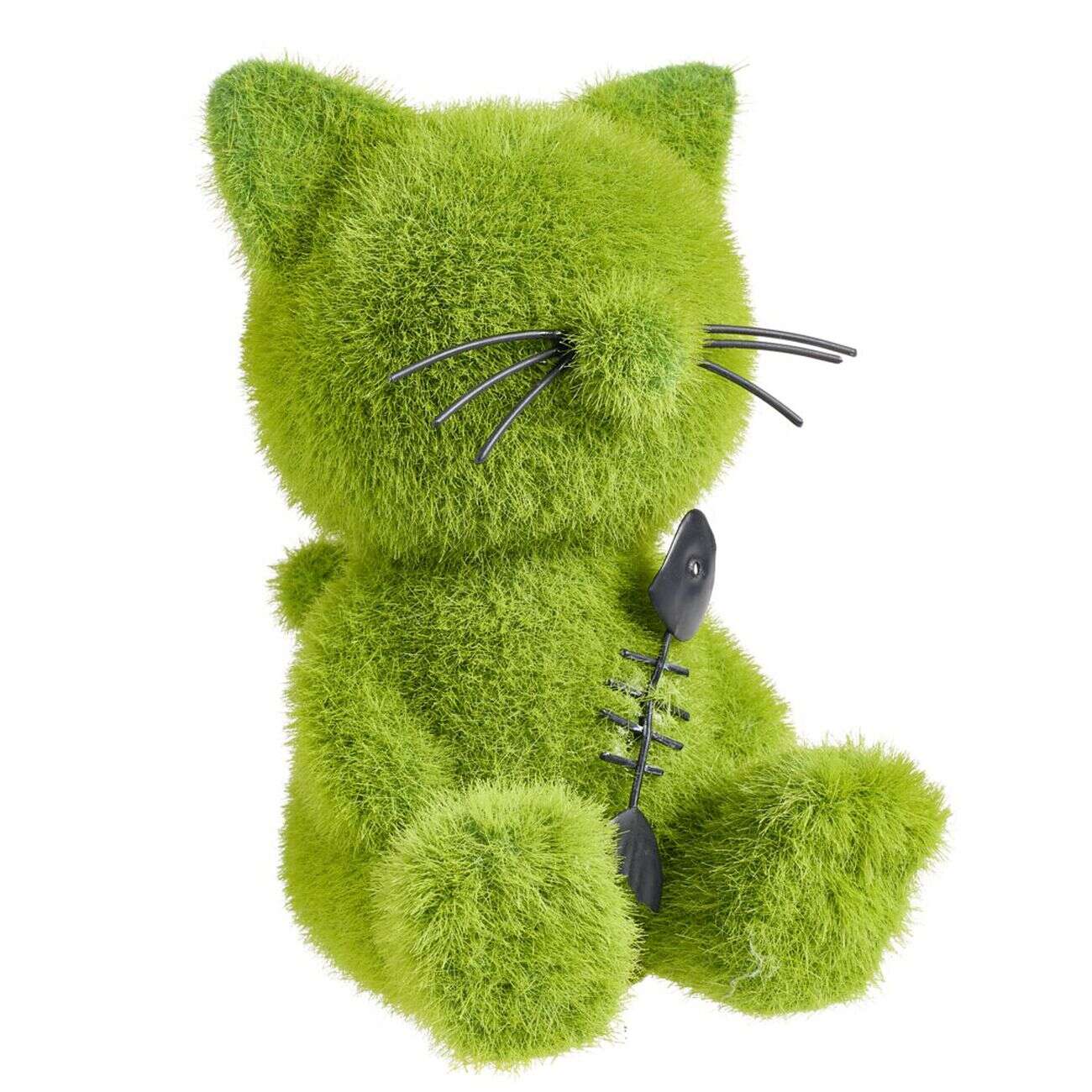 Chat en gazon synthétique vert 14x14xH20cm