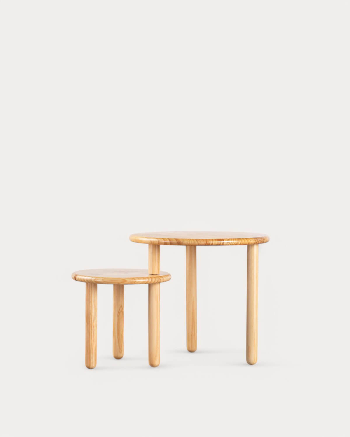 Piy - Mesa Auxiliar de Madera (Ø80 cm) Piy