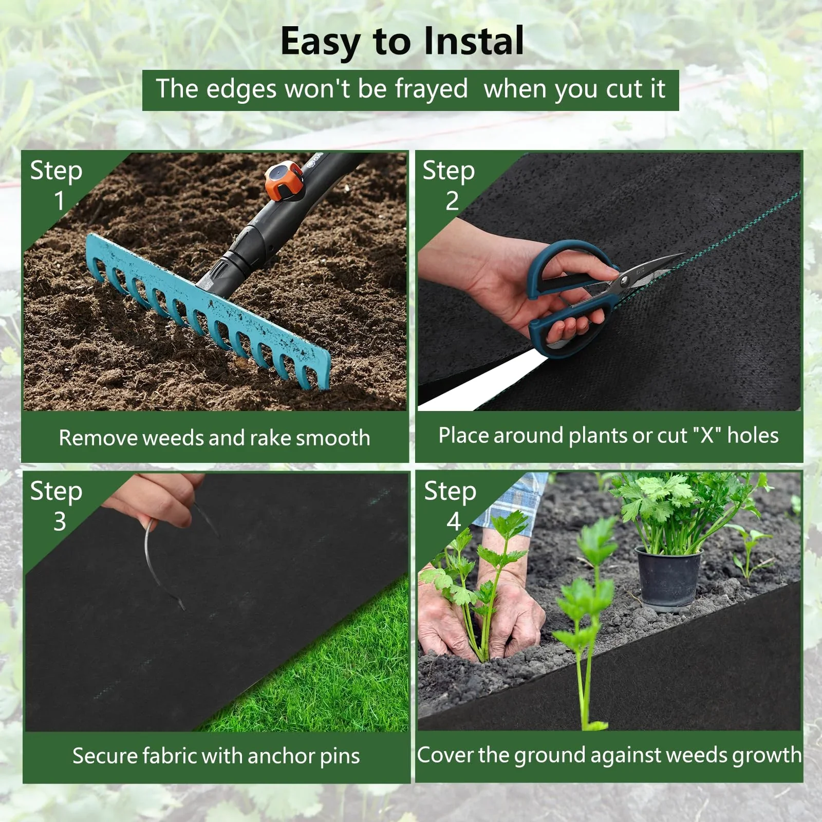 5.8oz Woven Weed Barrier Fabric - Double Layer Heavy Duty Ground Cover, 3ft x 300ft Commercial Grade Roll | UV-Resistant Landscape Fabric for Gardening Beds, Yard, Farm & Agricultural Matting
