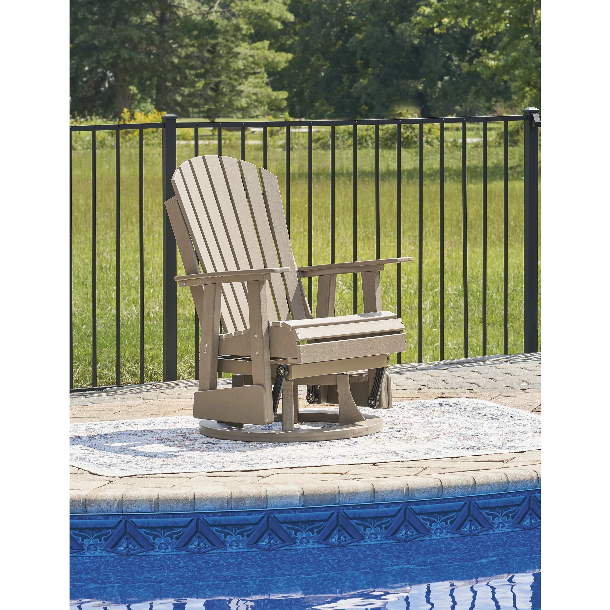 Signature Design by Hyland wave Outdoor Swivel Glider Chair, White(White) - Image 10