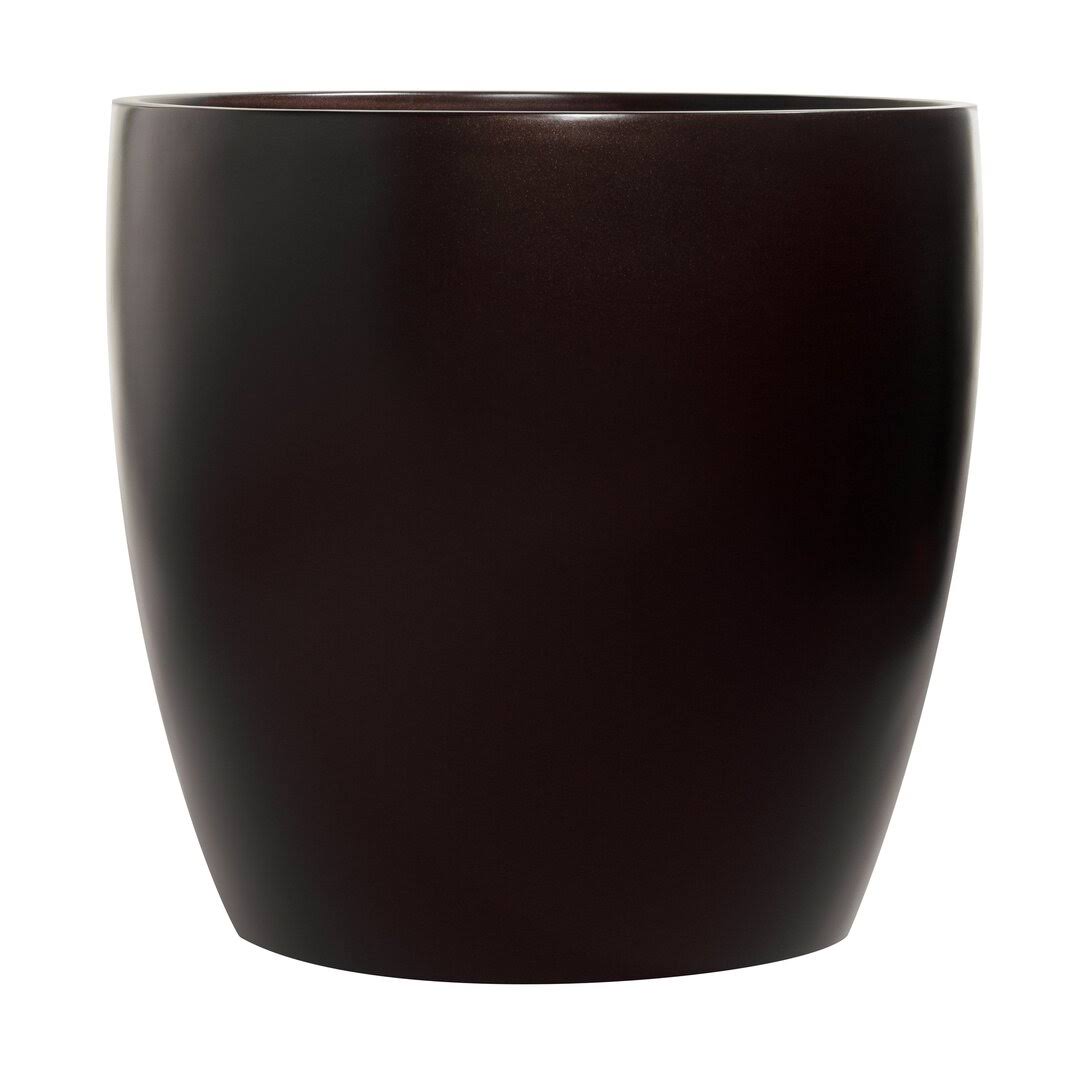 Bankston Fiberglass Pot Planter Color: Brown, Size: 17.75