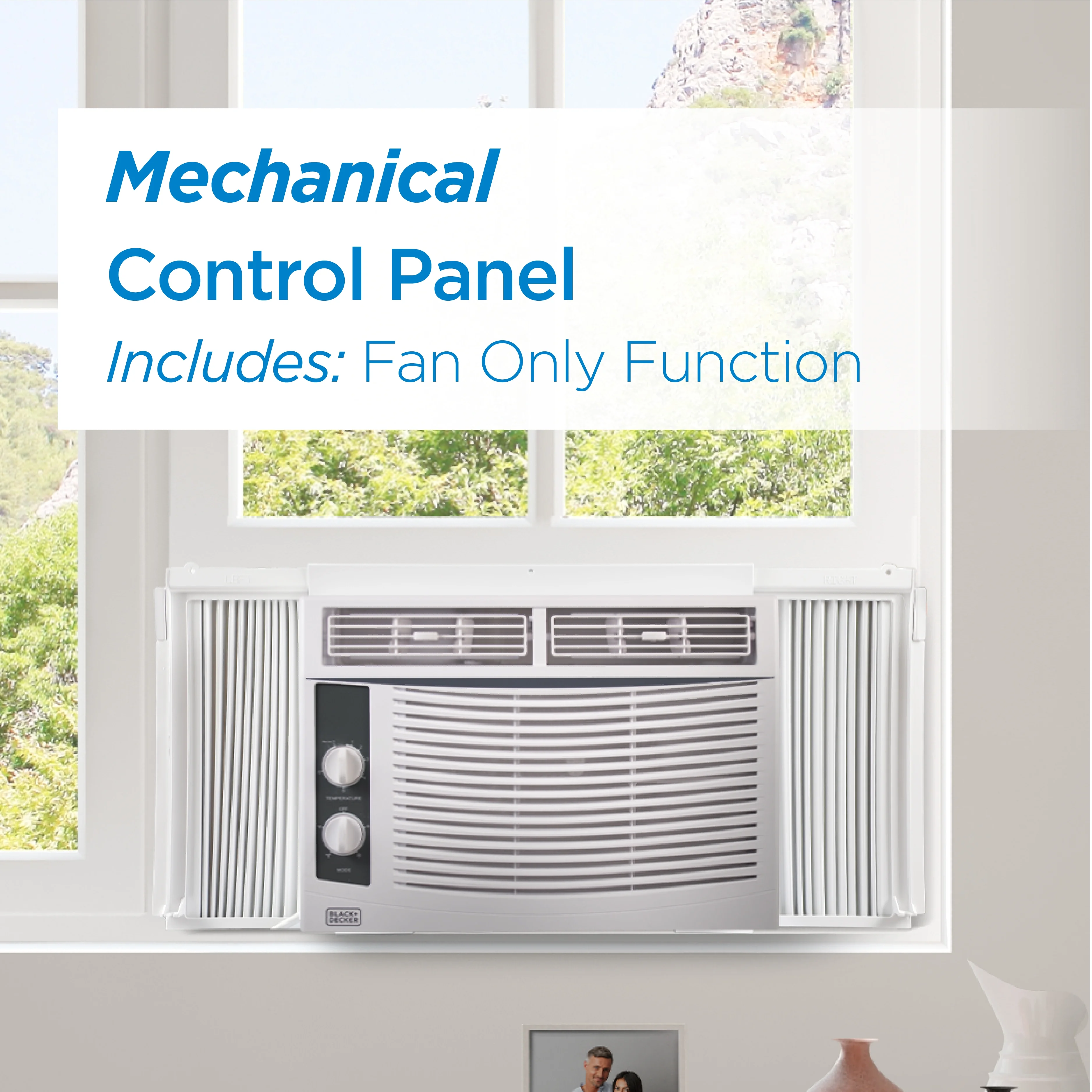 BLACK+DECKER BWAC05MWTB 5, 000 BTU Window Air Conditioner Unit, AC Cools up to 150 Square Feet, Energy Efficient, White