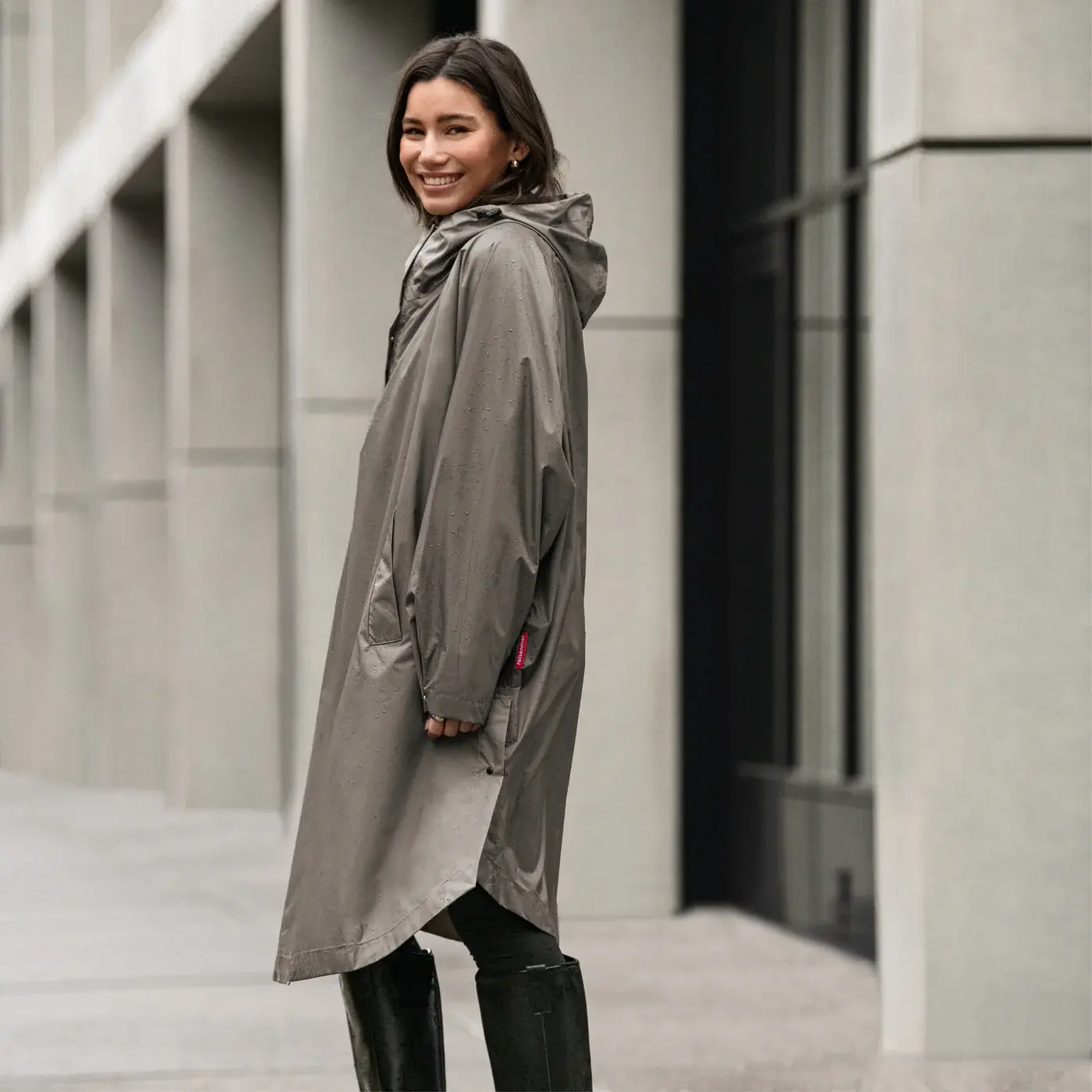 mini maxi raincoat dark taupe