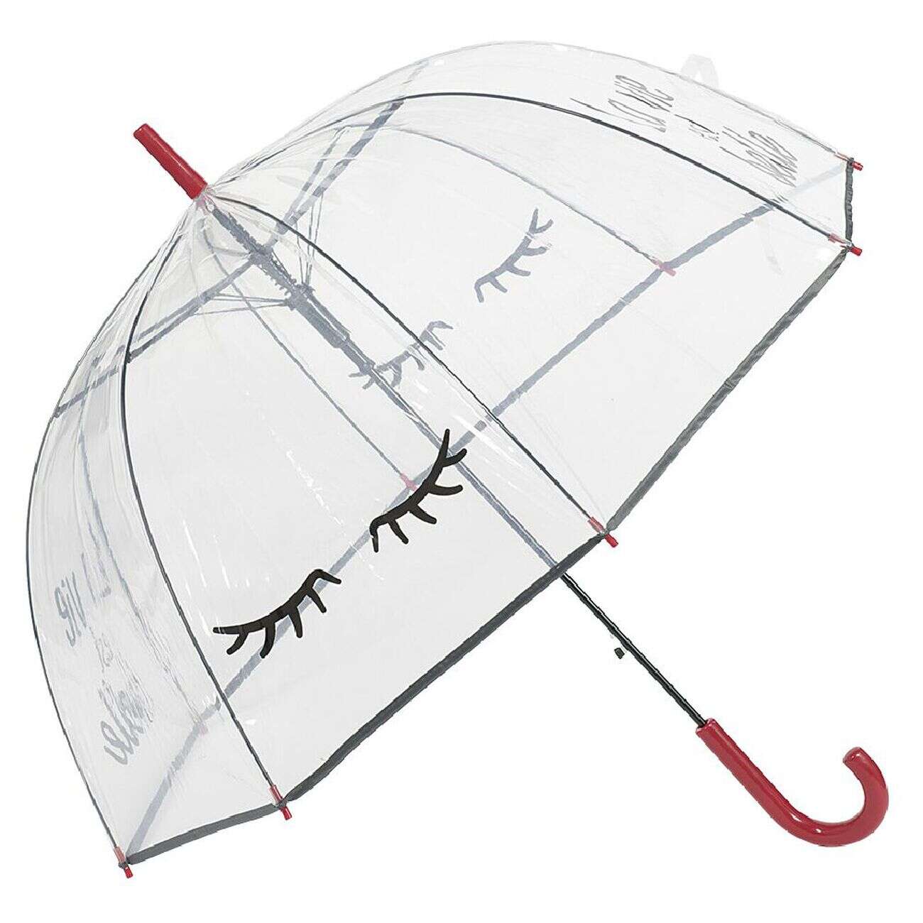 Parapluie canne transparent La vie est belle