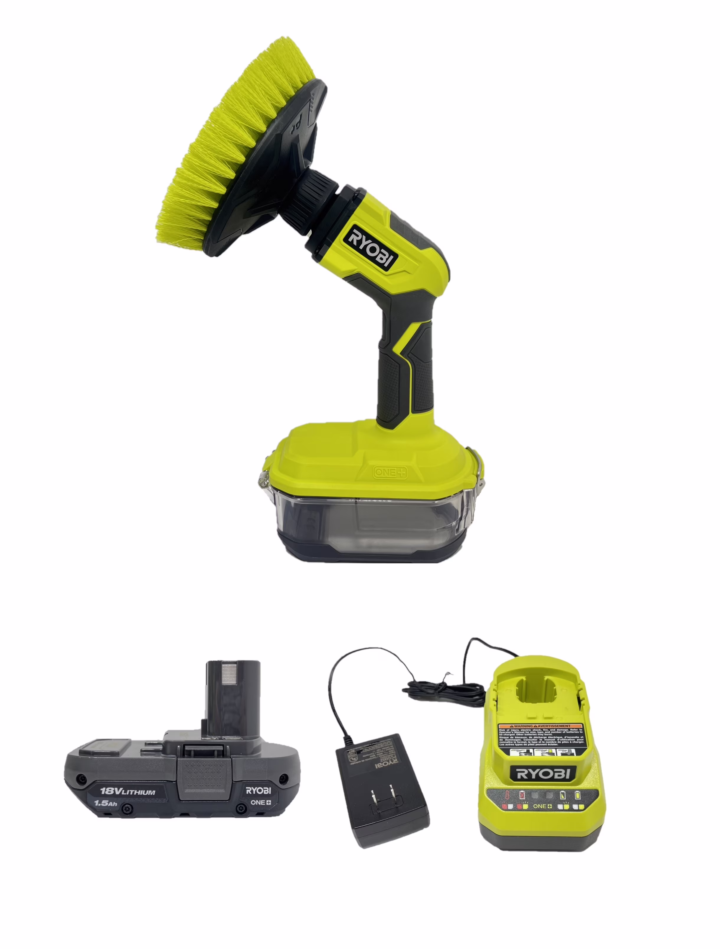 RYOBI ONE+ 18V P4510 Cordless Power Scrubber Kit with Battery and Charger
