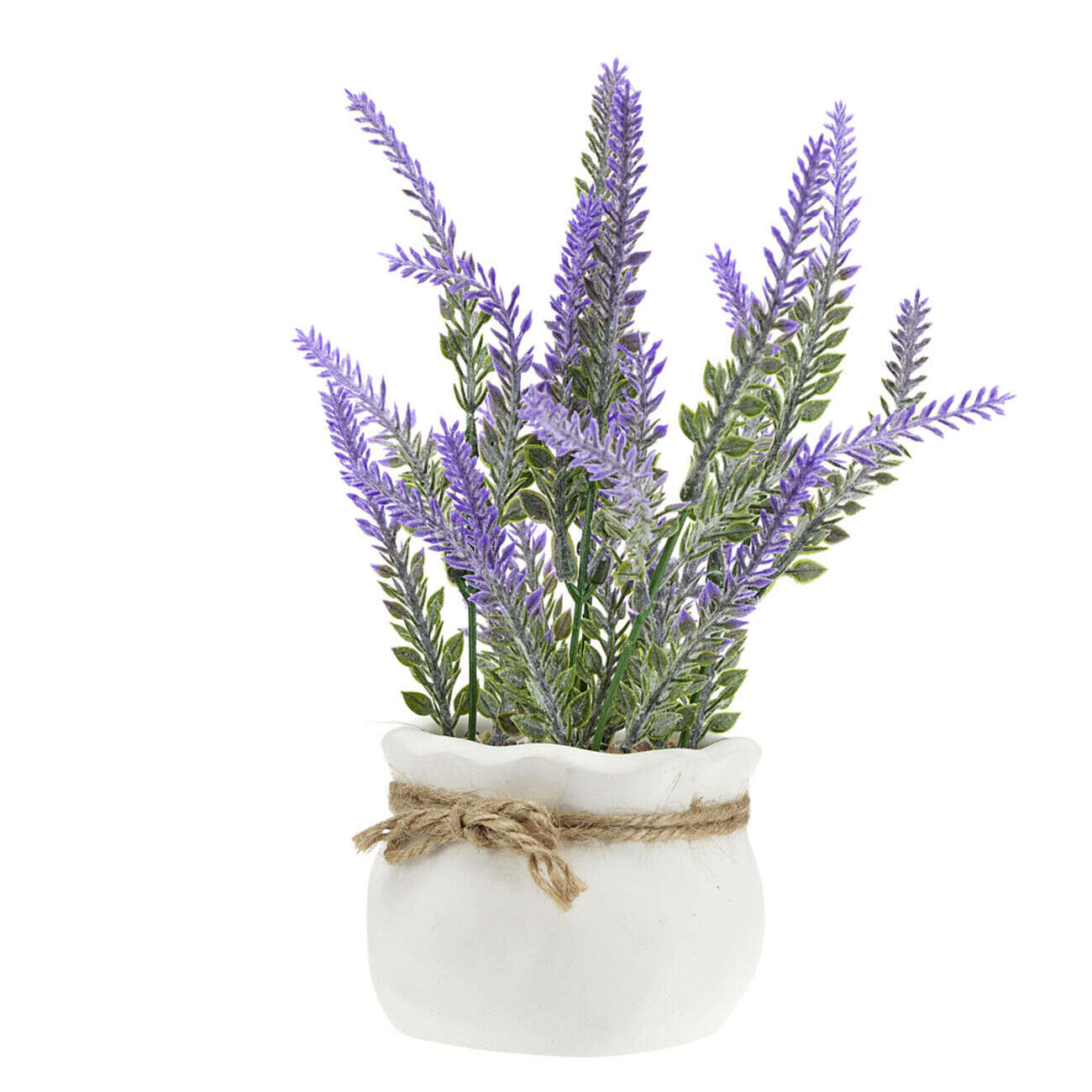 Pot de lavande artificielle en ciment Ø8xH20cm