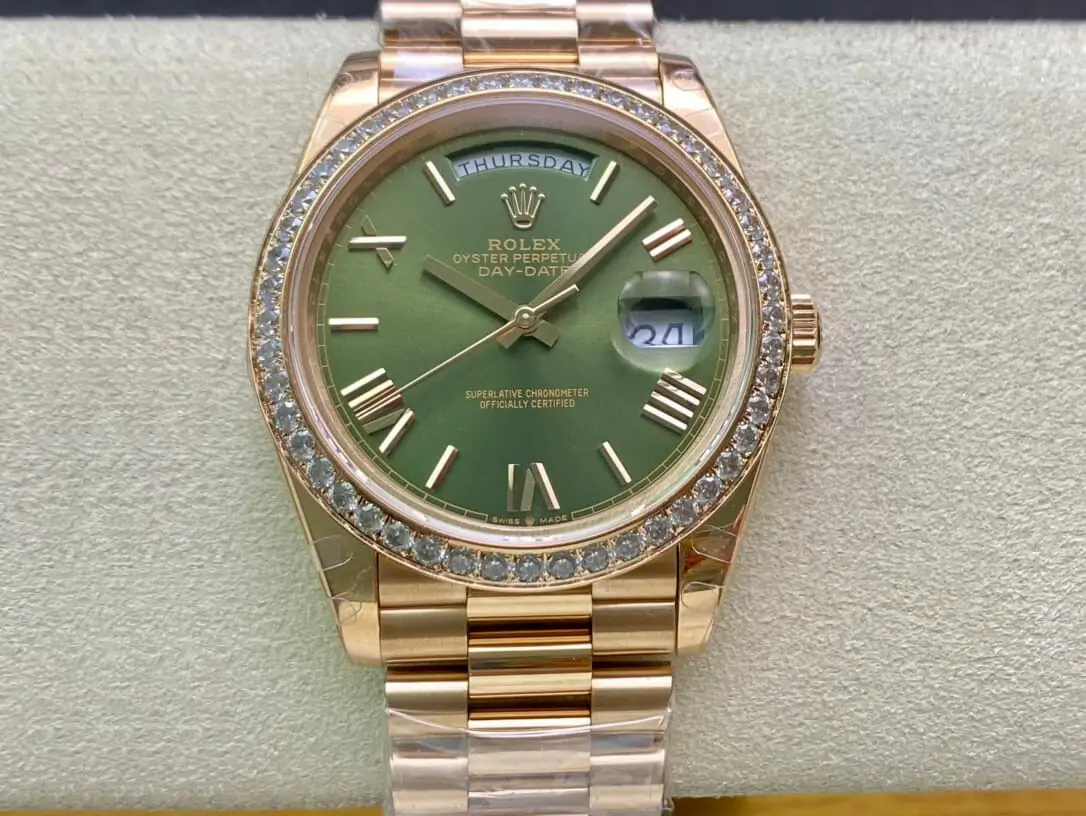 Rolex Day Date M228345RBR-0011 EW Factory Diamond-Set Bezel