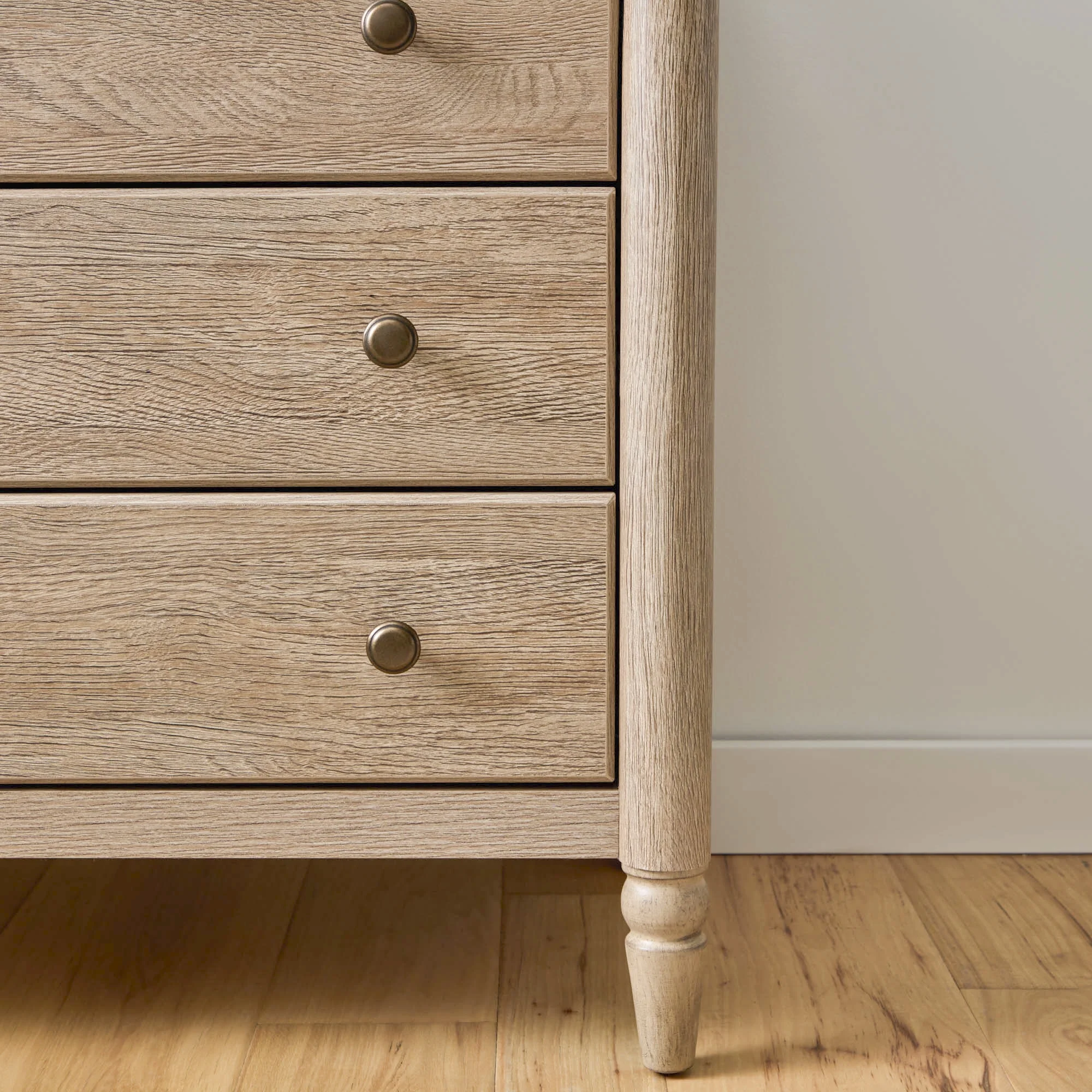 Monroe 3 Drawer Nightstand with USB, Brushed Oak Finish(Single) - Image 7