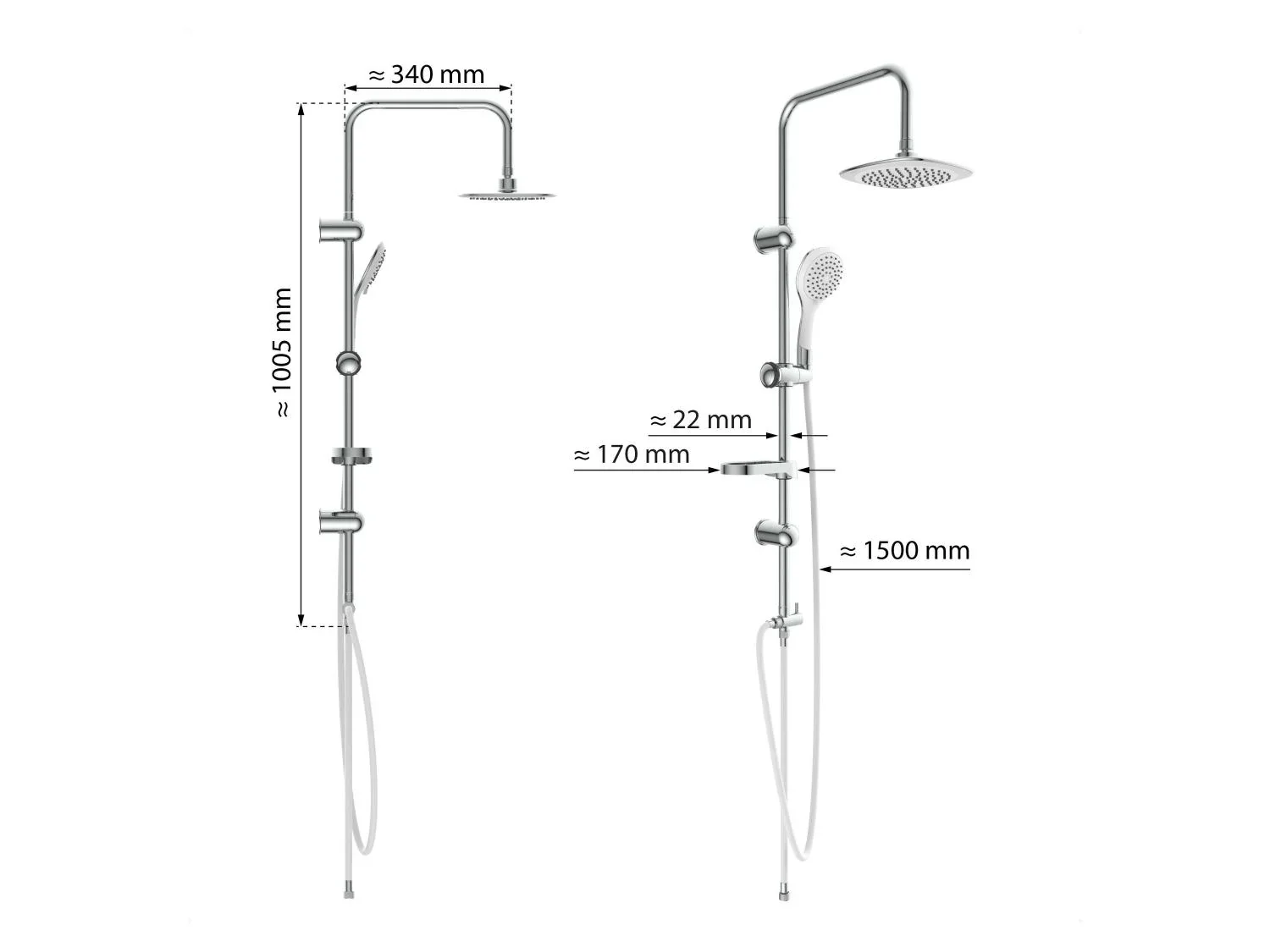 Eisl Colonne de douche avec douchette
