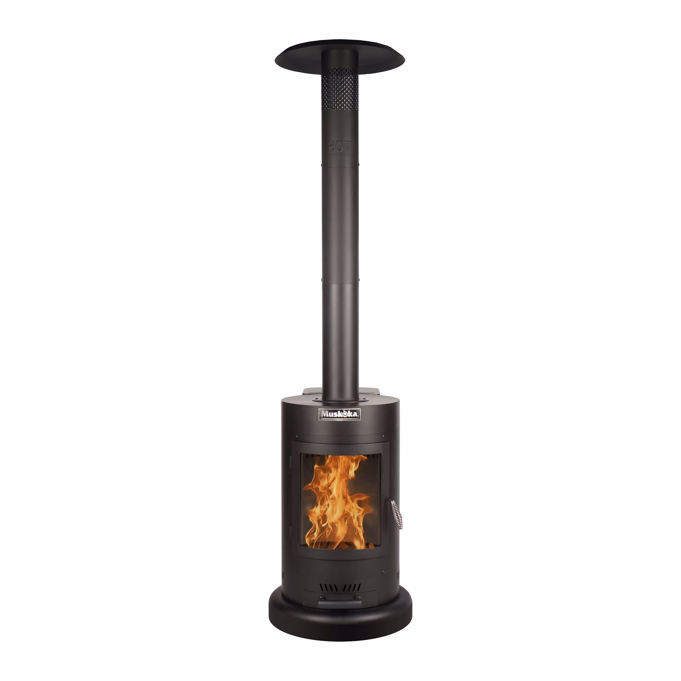84" High 75,000 BTU Black Steel Wood Pellet Patio Heater(Single)