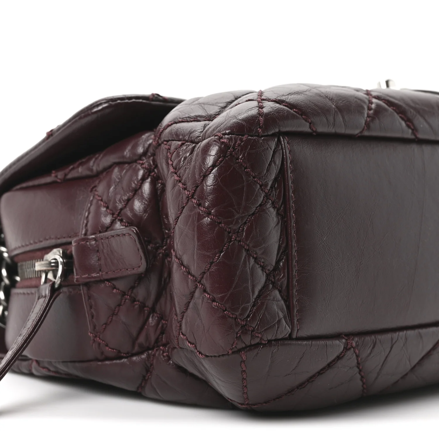 Aged Calfskin Medium New Portobello Flap Burgundy