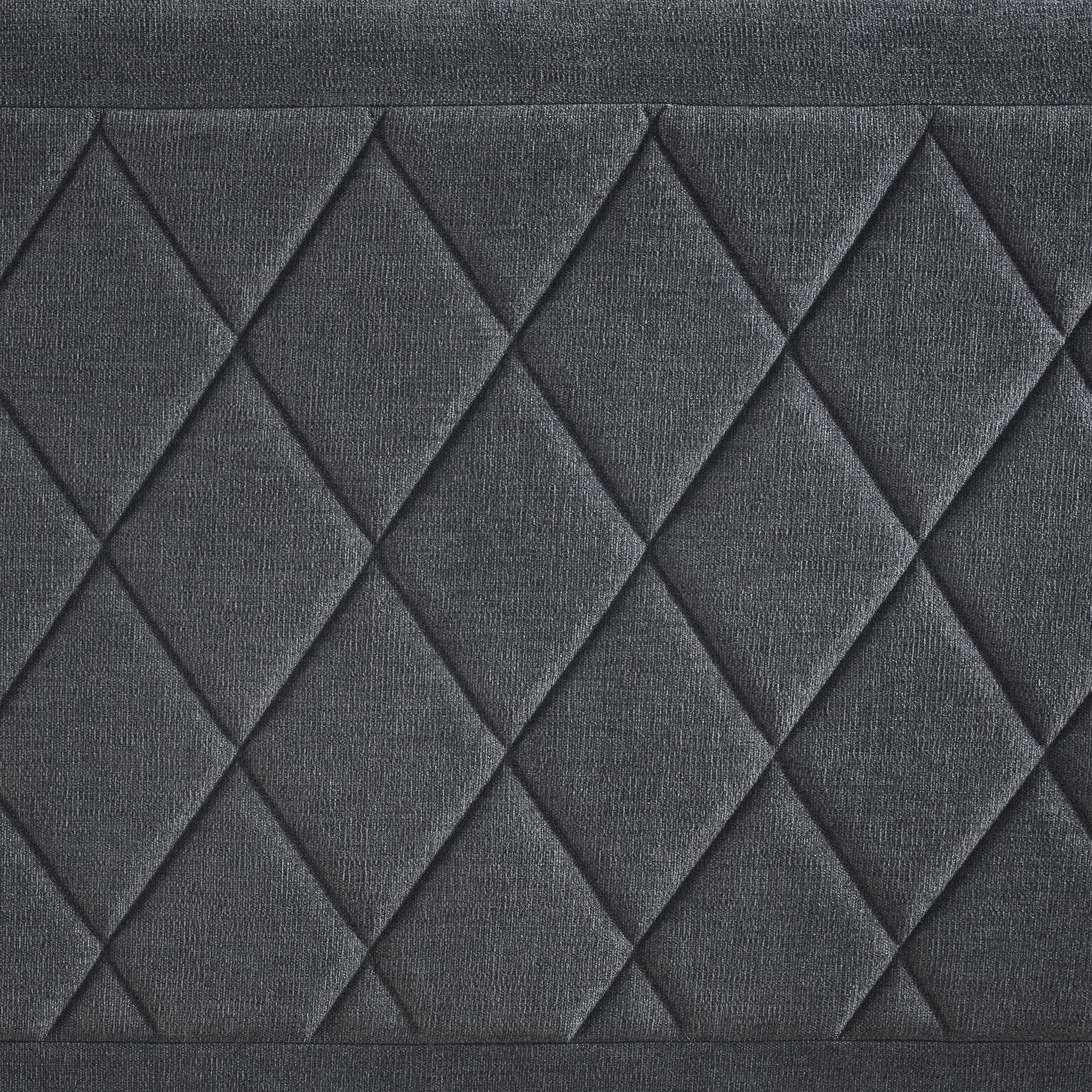 510 Design Wooden Full Size Quilted Upholstered Platform Bed Frame Bedroom with Headboard Charcoal(Full)