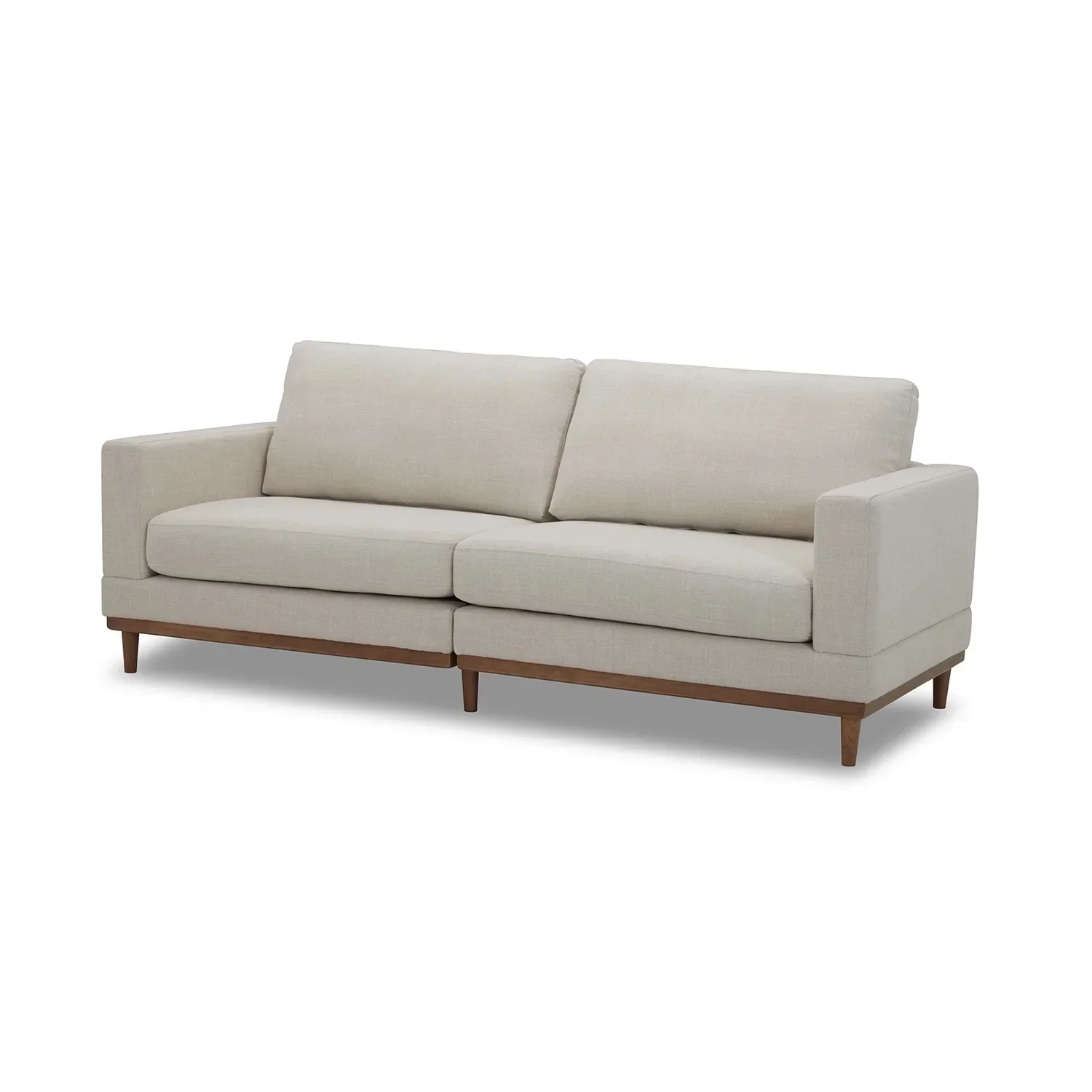 Better Homes & Gardens Springwood Wood Frame 83.46 Couch, Beige Velvet