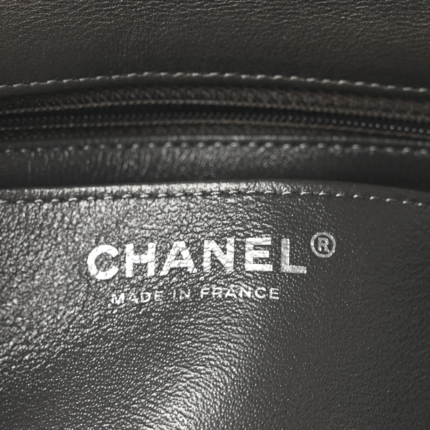 Metallic Lambskin Quilted Mini Rectangular Flap  Dark Grey