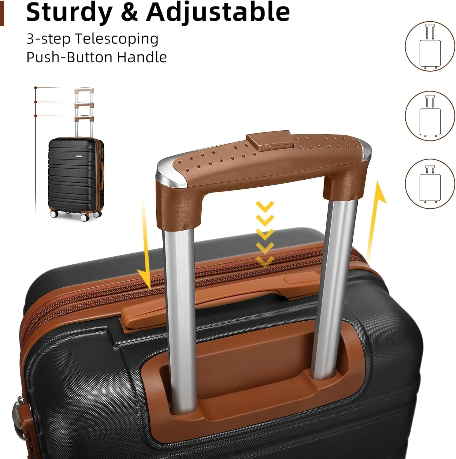 Ensemble de 6 valises, ensemble de valises rigides extensibles avec roulettes multidirectionnelles, ensemble de bagages à roulettes légers