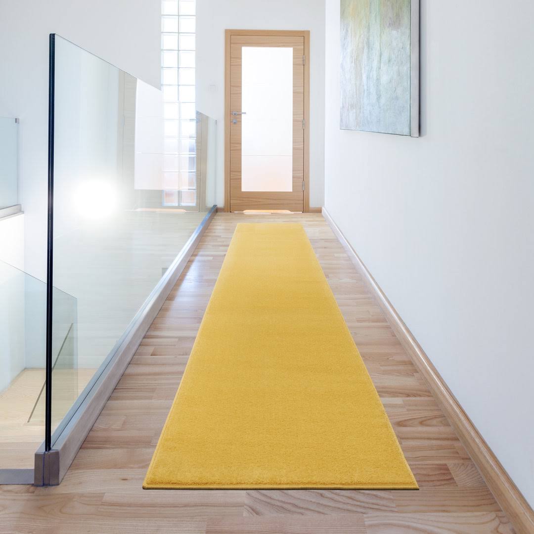 Mullican Sandy Solid Yellow Easy Care Area Rug Trent Austin Design Rug Size: Runner 2'2