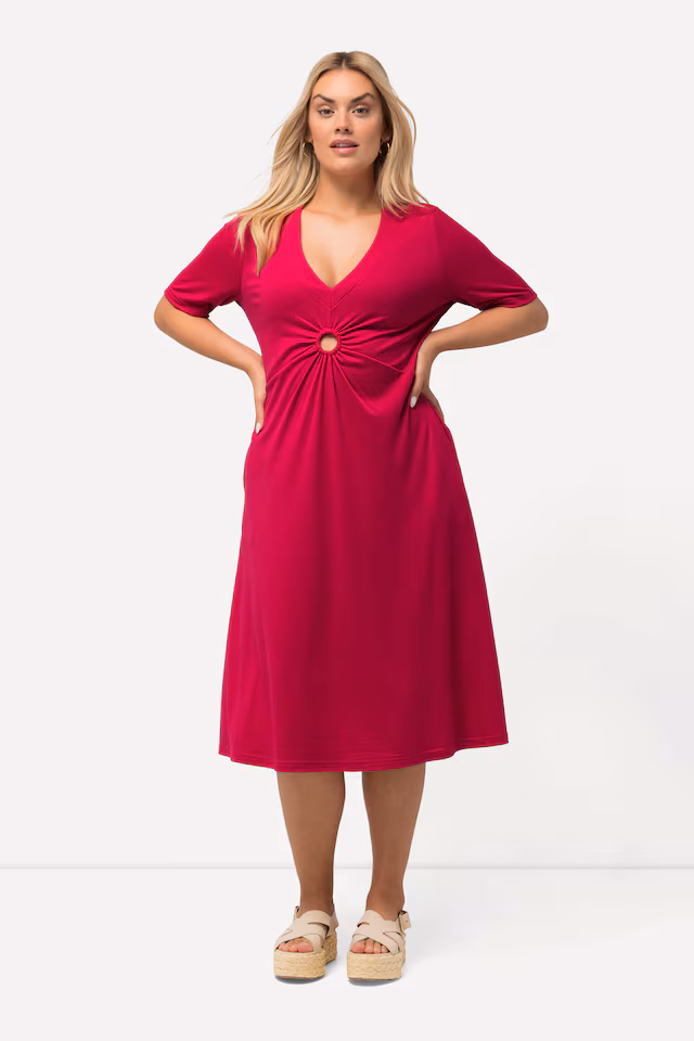 Keyhole Short Sleeve Dress