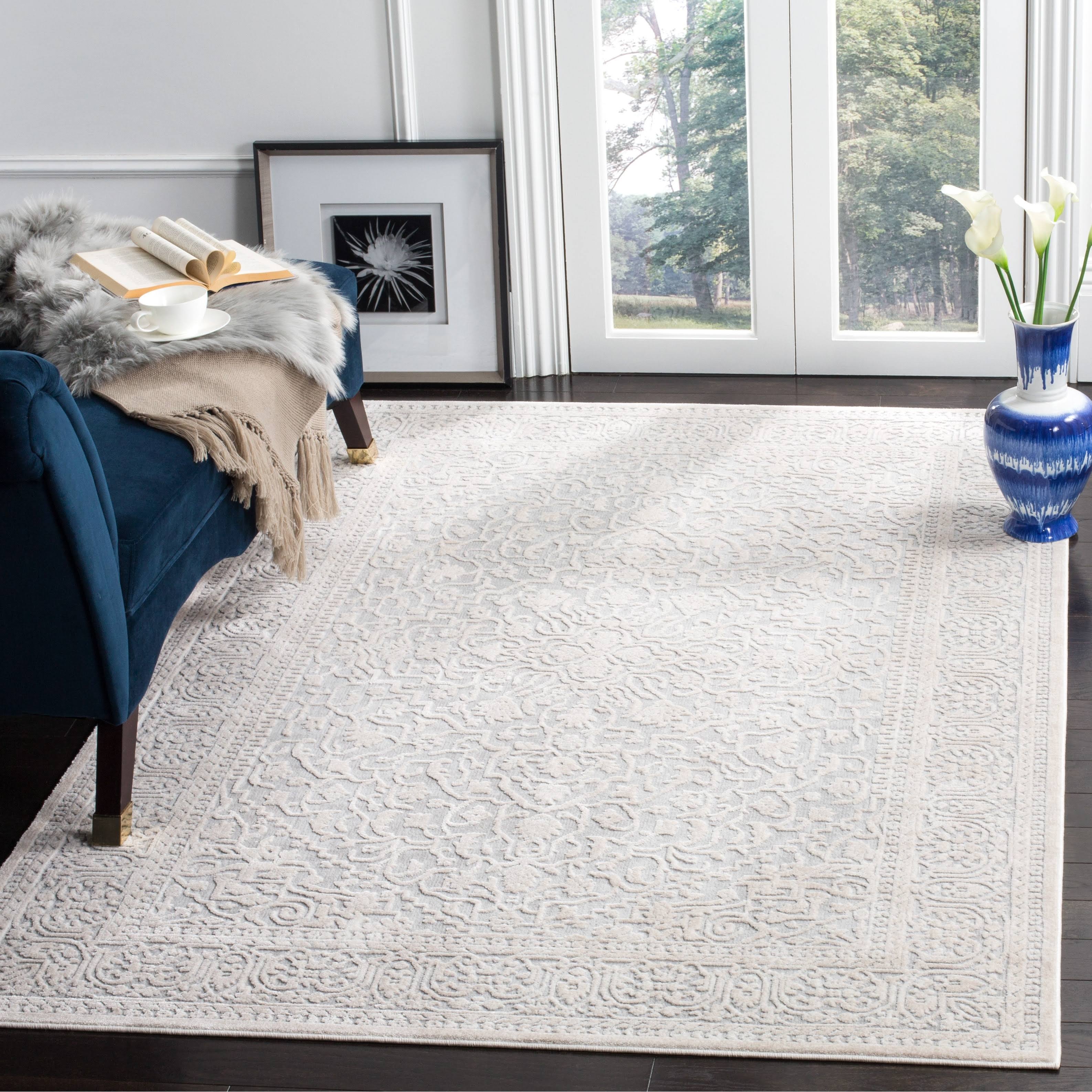Safavieh Reflection Polyester Area Rug, Light Grey/Cream
