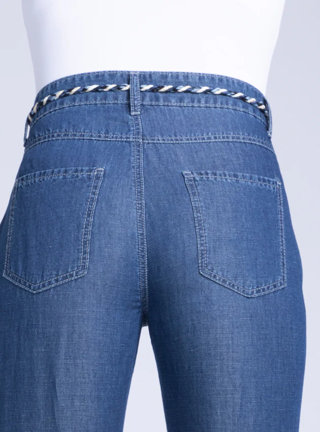 Pantalon fluide 7/8 ème bleu indigo