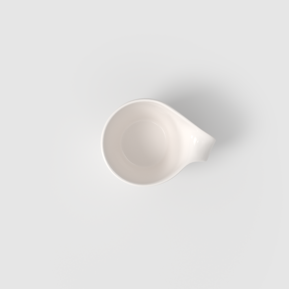 Flow Coffee cup - White, 4.8 oz, Premium Porcelain