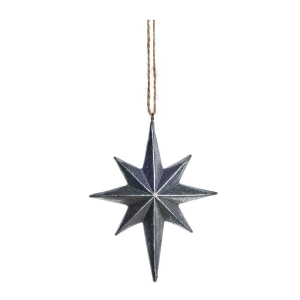 Serafina ornament stjerne 12,2 cm antikk silver