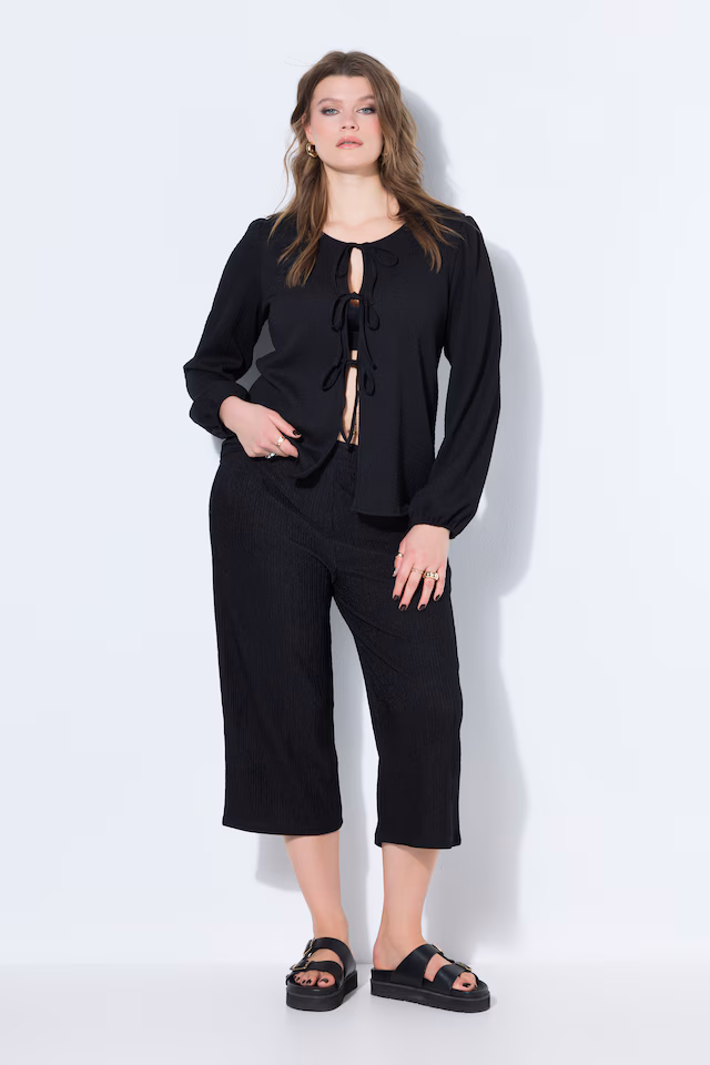 Textured Jersey Elastic Waist Culottes