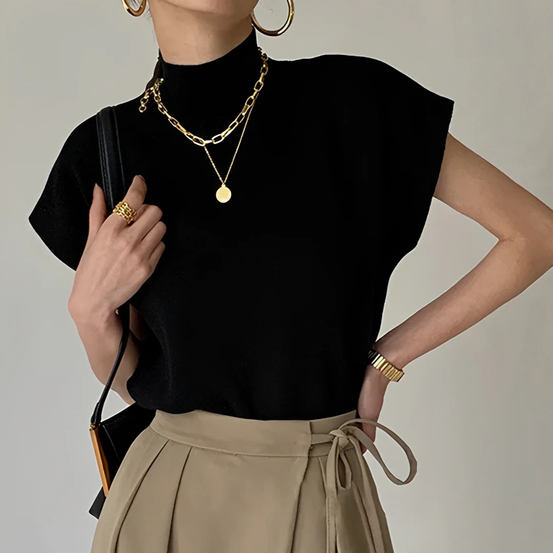 Lesley - T-shirt col roulé douillet