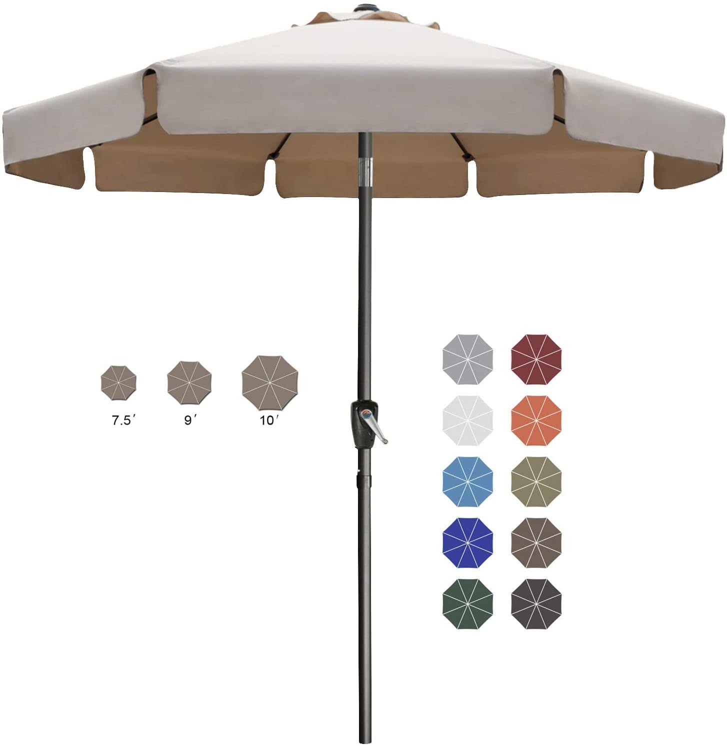 ABCCANOPY Premium Patio Umbrellas 9' Khaki