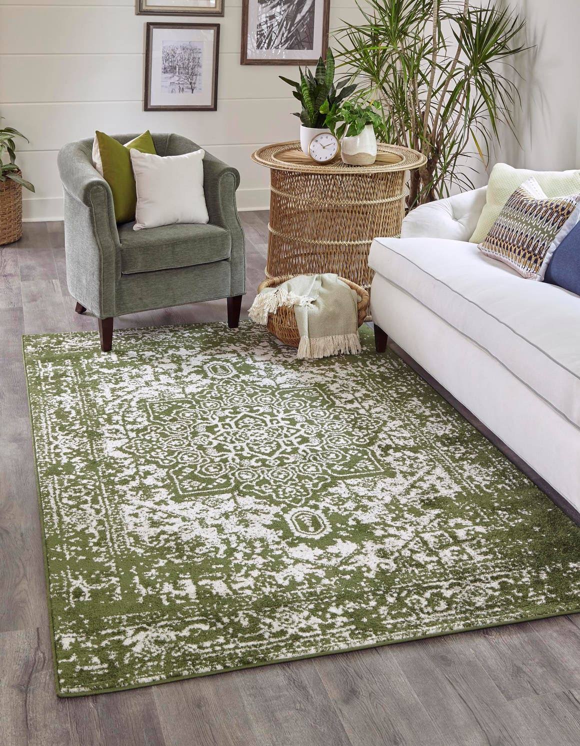 Unique Loom Medallion Richmond Rug, Green, 2x3 ft