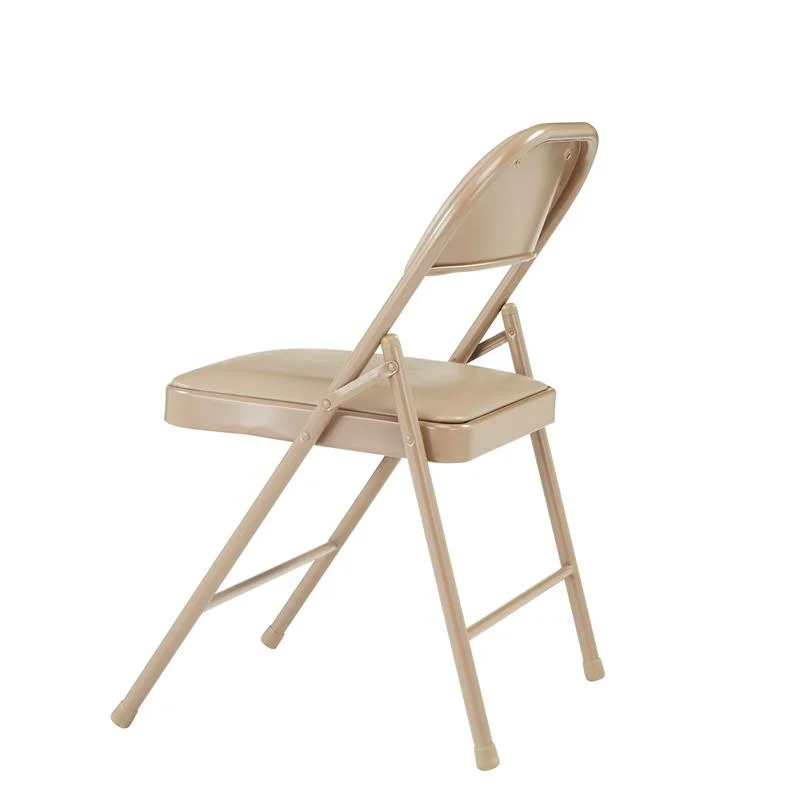(4 Pack) Commercialine Beige Vinyl Upholstered Folding Chair(Beige)
