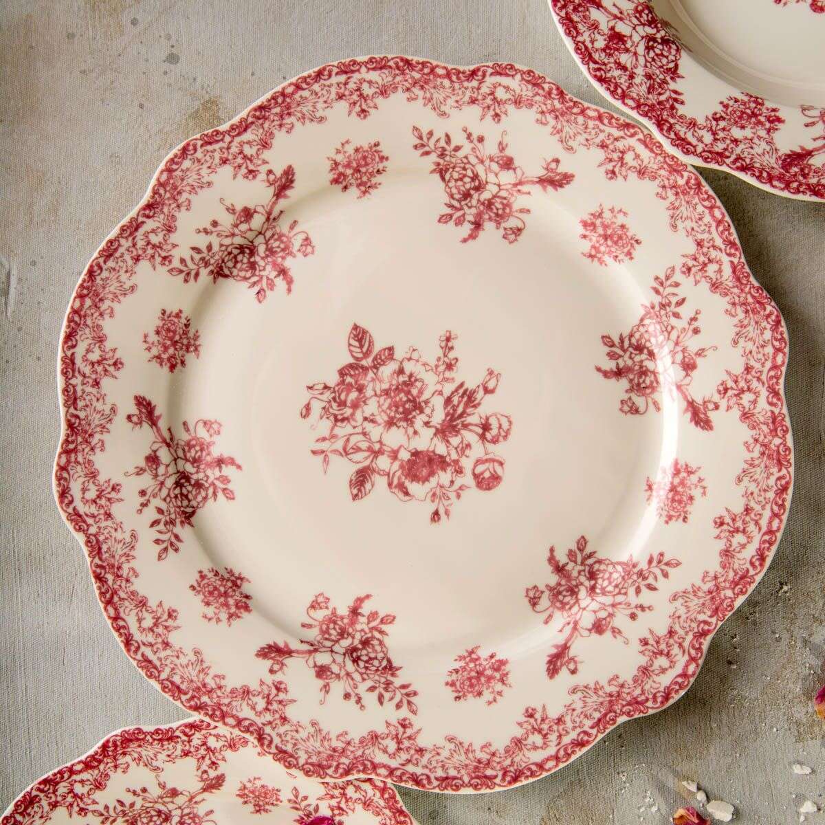 Talerz LOURRY obiadowy czerwony 27 cm