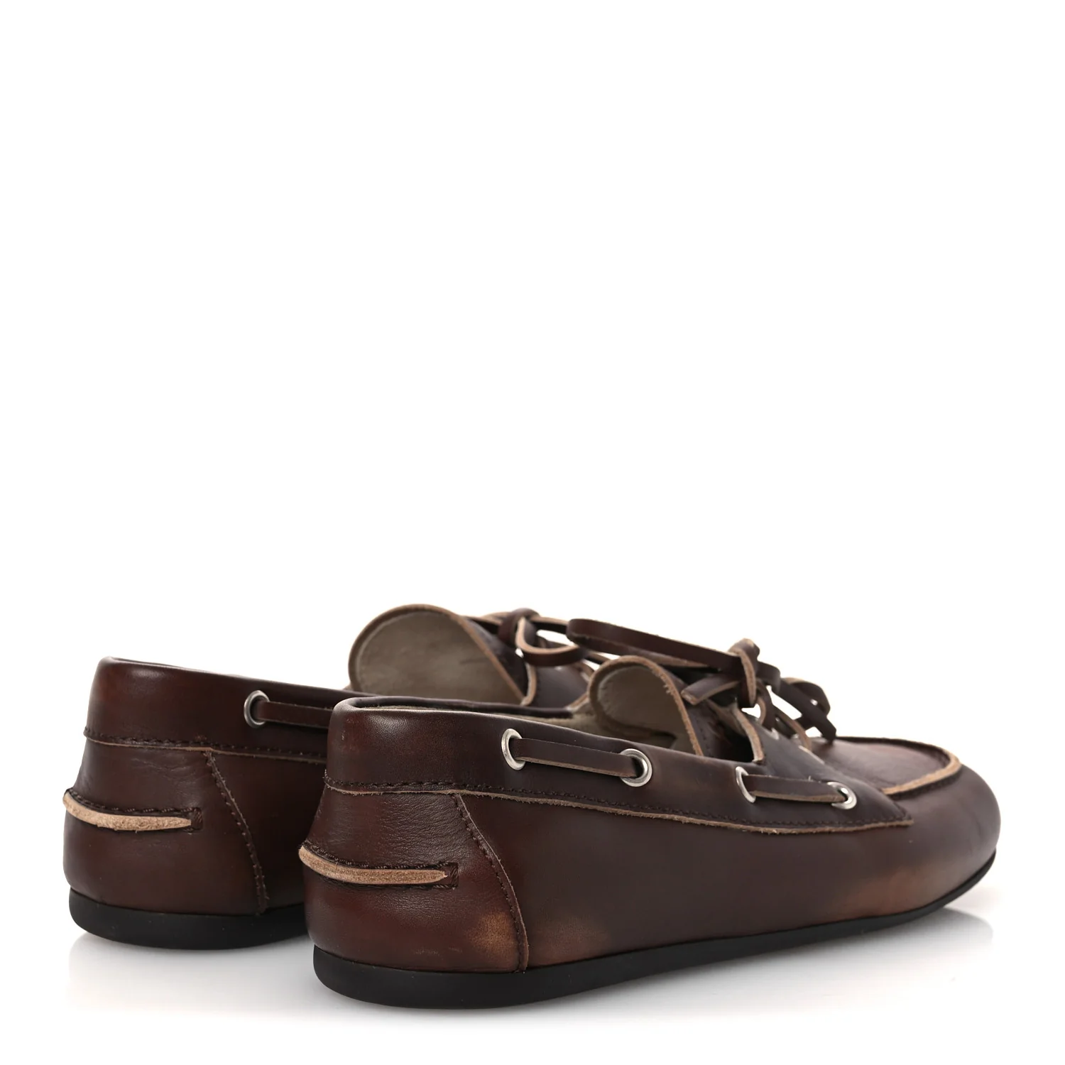 Vitello Deco Boat Loafers 38 Sienna