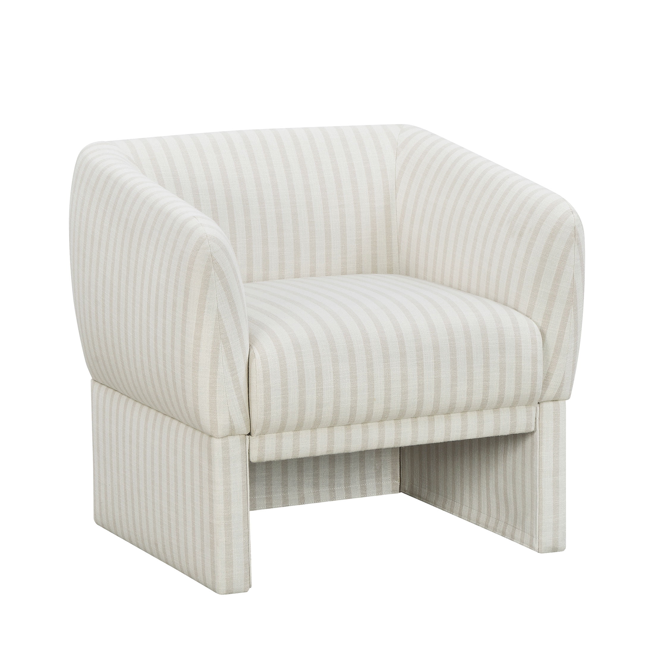 Beautiful Small Space Accent Chair by Drew Barrymore, Beige and White Linen